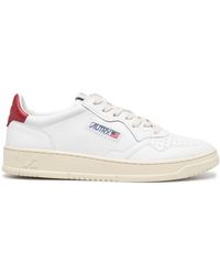 Autry - Medalist Low Sneakers In White And Red Leather - Lyst