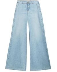 Blumarine - Stone Washed Palazzo Pants - Lyst