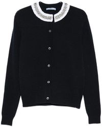 Prada - Crystal-Embellished Ruffled-Collar Cardigan - Lyst