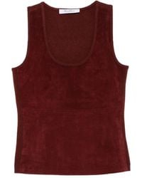 Max Mara - Suede-Panelled Scoop-Neck Tank Top - Lyst