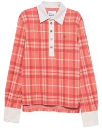Vivienne Westwood - Check-Pattern Long-Sleeve Polo Shirt - Lyst