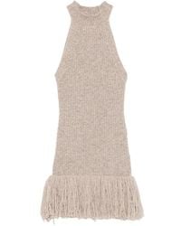 ELY ELY - Fringe-Trim Ribbed-Knit Mini Dress - Lyst