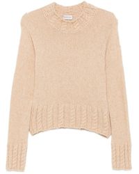 Moncler - Logo-Patch Cable-Knit Sweater - Lyst