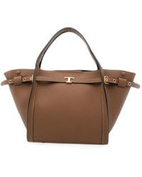 Tod's - Small T Signature Leather Tote Bag - Lyst