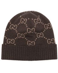 Gucci - Gg-Jacquard Cashmere Beanie Hat - Lyst