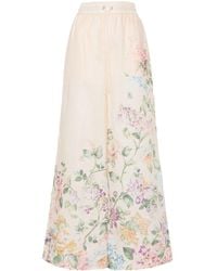 Zimmermann - Halliday Floral-Print Palazzo Trousers - Lyst