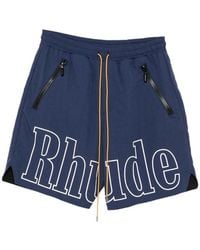 Rhude - Logo-Print Drawstring Shorts - Lyst
