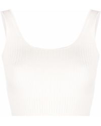 Loulou Studio Ribbed-knit Cropped Top - White