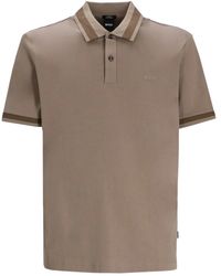 BOSS - Logo-Detail Cotton Polo Shirt - Lyst