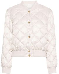 Max Mara The Cube Diamond-Quilted Padded Jacket in Black | Lyst
