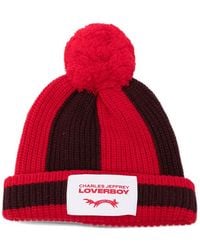 Charles Jeffrey - Striped Pompom Beanie Hat - Lyst