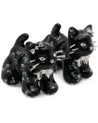 YVMIN - Split Kitten Crystal-Embellished Earrings - Lyst