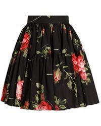 Dolce & Gabbana - Cotton Skirt With Iconic Print - Lyst