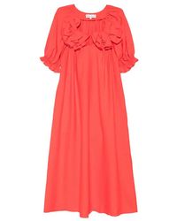 Stine Goya - Dress With Ruffles And Bow - Lyst