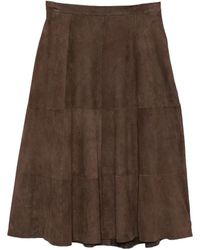 Antonelli - Panelled Suede Maxi Skirt - Lyst