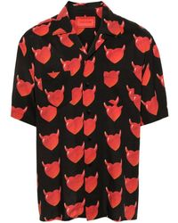 Vision Of Super - Vos Heart-Print Bowling Shirt - Lyst