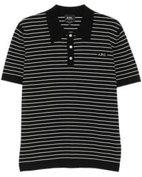 A.P.C. - A. P.C. Striped Short-Sleeve Polo Shirt - Lyst