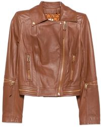 Elisabetta Franchi - Zipped Biker Jacket - Lyst