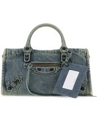 Balenciaga - Small Le City Denim Tote Bag - Lyst