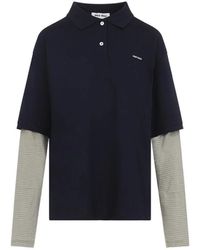 Miu Miu - Layered-Sleeve Striped Polo Shirt - Lyst