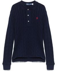 Ralph Lauren - Cable-Knit Cotton Polo Shirt - Lyst