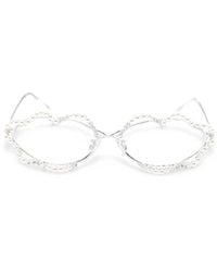 YVMIN - Pearl-Embellished Lip-Frame Sunglasses - Lyst