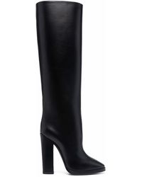 Saint Laurent Knee-length Leather Boots - Black