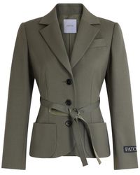 Patou - Belted Single-Breasted Blazer - Lyst