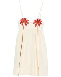 knee length dresses for ladies Farm Rio Picnic Peppers Ainika Off-White Mini Dress – Monelle Vermont