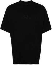 Balenciaga - Logo-Embroidered Cotton T-Shirt - Lyst