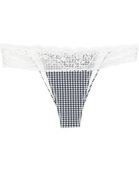 Frankie's Bikinis - Lea Gingham Lace-Trim Bikini Bottoms - Lyst