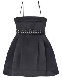 Ganni - Mini Belted Spaghetti-Strap Dress - Lyst
