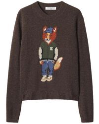 Maison Kitsuné - Dressed Fox Intarsia-Knit Sweater - Lyst