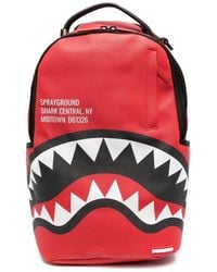 Sprayground Shark Teeth-print Zip-up Backpack - Red