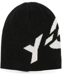 Y-3 - X Yohji Yamamoto Cl Logo-Intarsia Beanie Hat - Lyst