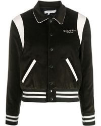 Sporty & Rich - Logo-Embroidered Cotton Bomber Jacket - Lyst