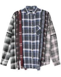 Needles - Zip-Detail Flannel Shirt - Lyst