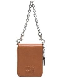 Miu Miu - Logo-Embossed Chain-Strap Wallet - Lyst