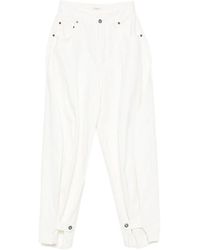 LAMRONS - Buttoned-Cuff Pleated Jeans - Lyst