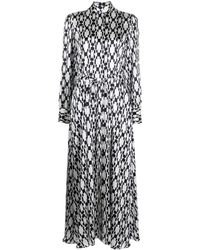 Kiton - Geometric-Print Silk Midi Dress - Lyst