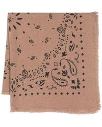 Kujten - Bandana-Print Ribbed Cashmere Scarf - Lyst
