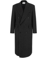 Tonywack - Double-Breasted Herringbone Coat - Lyst