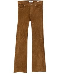 FRAME - The Rodeo Suede Flared Trousers - Lyst