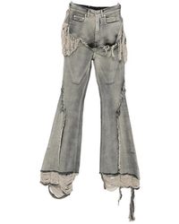 Rick Owens - Fringe-Trimmed Bootcut Jeans - Lyst