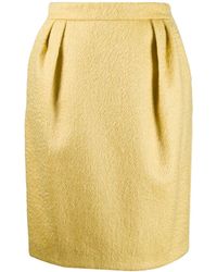 Max Mara Textured Short Skirt - Yellow
