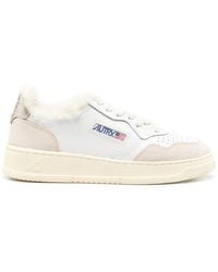 Autry - Medalist Shearling-Trim Sneakers - Lyst
