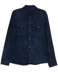 SANTORO - Suede Shirt Jacket - Lyst