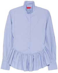 Thelatest - Elaine Peplum-Hem Puff-Sleeve Shirt - Lyst
