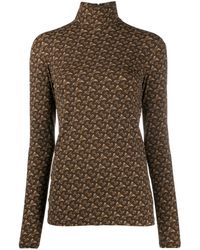 Burberry Trancura Monogram Turtleneck Top - Brown