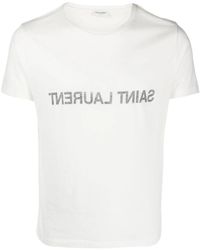 Saint Laurent - Reverse Logo T-Shirt - Lyst